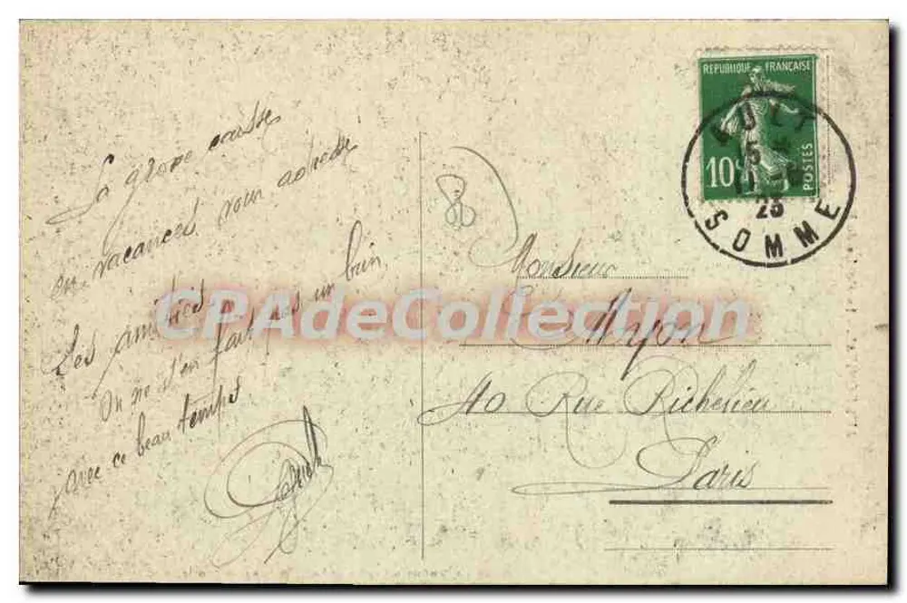 Ault-Onival - A Moinha de Pierre — editor: Levrière, Ault - Plaques Guilleminot - Verso