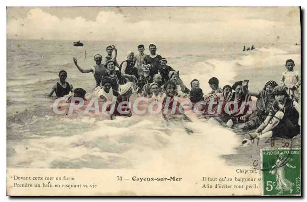 Cayeux-sur-Mer — Schwimmer in stürmischem Meer — Chapuzot, n°73 - Vorderseite