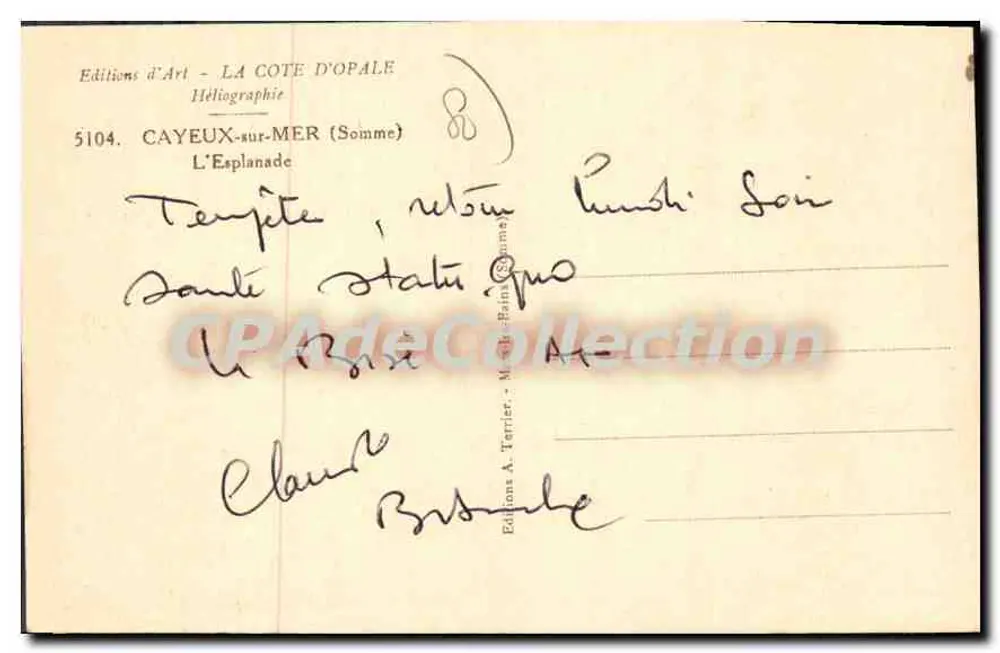 Cayeux-sur-Mer — A Esplanada — A. Terrier - Verso