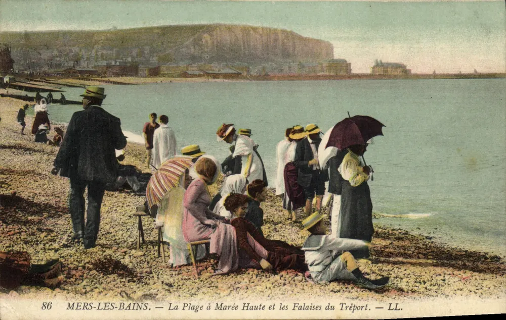Mers-les-Bains — Die Strände bei Ebbe und die Klippen von Tréport — LL. - Vorderseite