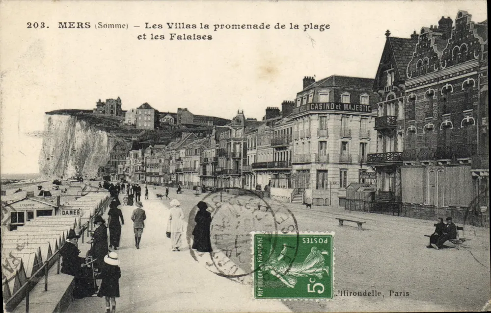 MERS (Somme) — Die Villen am Strandpromenad und die Klippen — Verlag L'hirondelle, Paris, Nr. 203 - Vorderseite