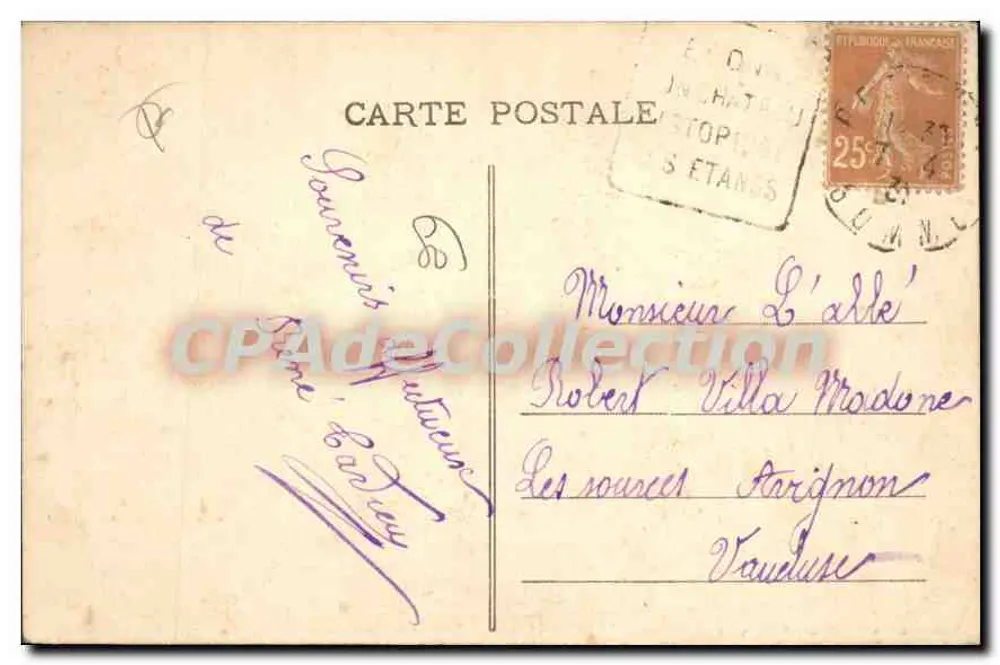 Péronne (1928) — Paisaje sobre el Cam — M. Sonillard, editor-fotógrafo - Reverso