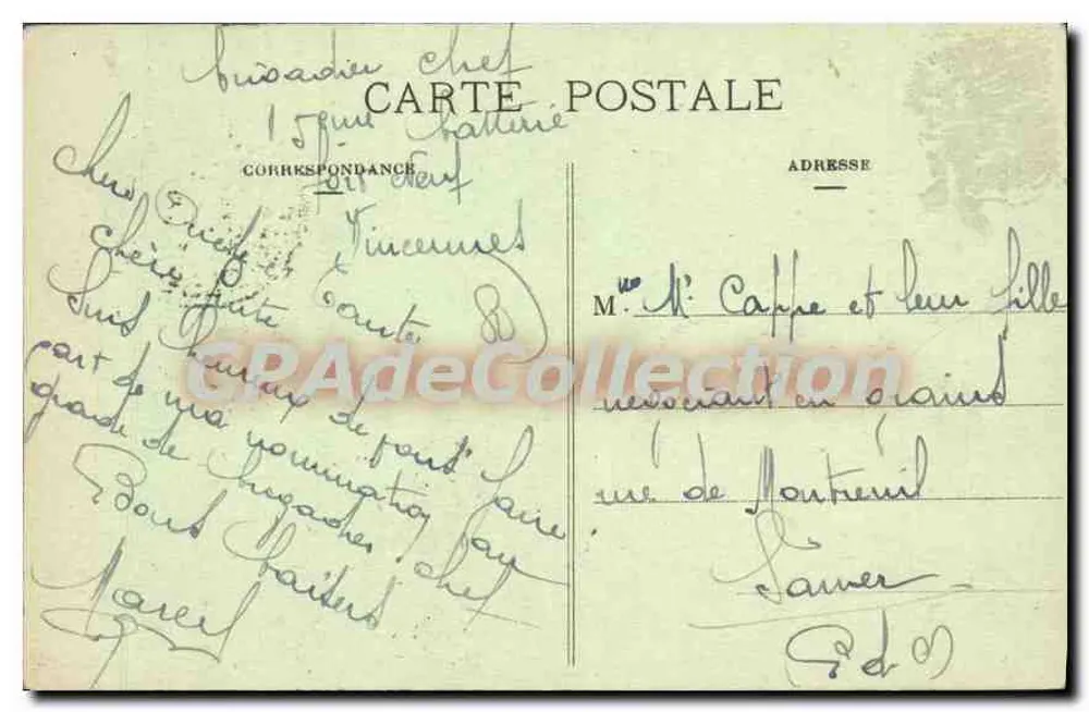 Péronne (Somme) — O Hotel da Cidade (Fachada Renascentista) e seu Carillão, 1927 — Edição L. Dollé, Livreiro - Verso