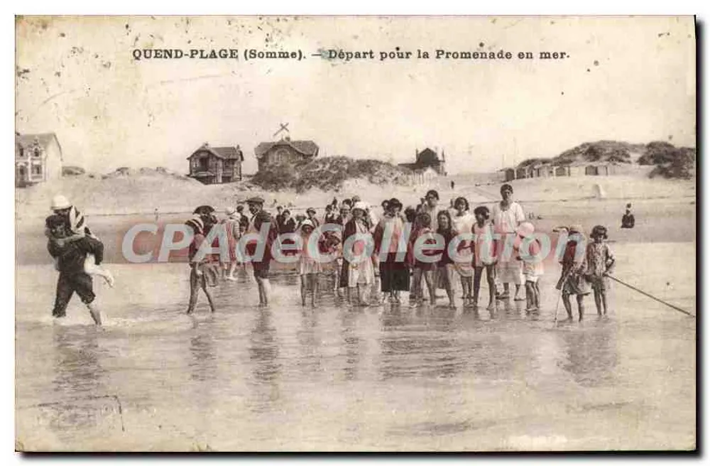 Quend-Plage (Somme) — Aufbruch zur Promenade am Meer. - Vorderseite