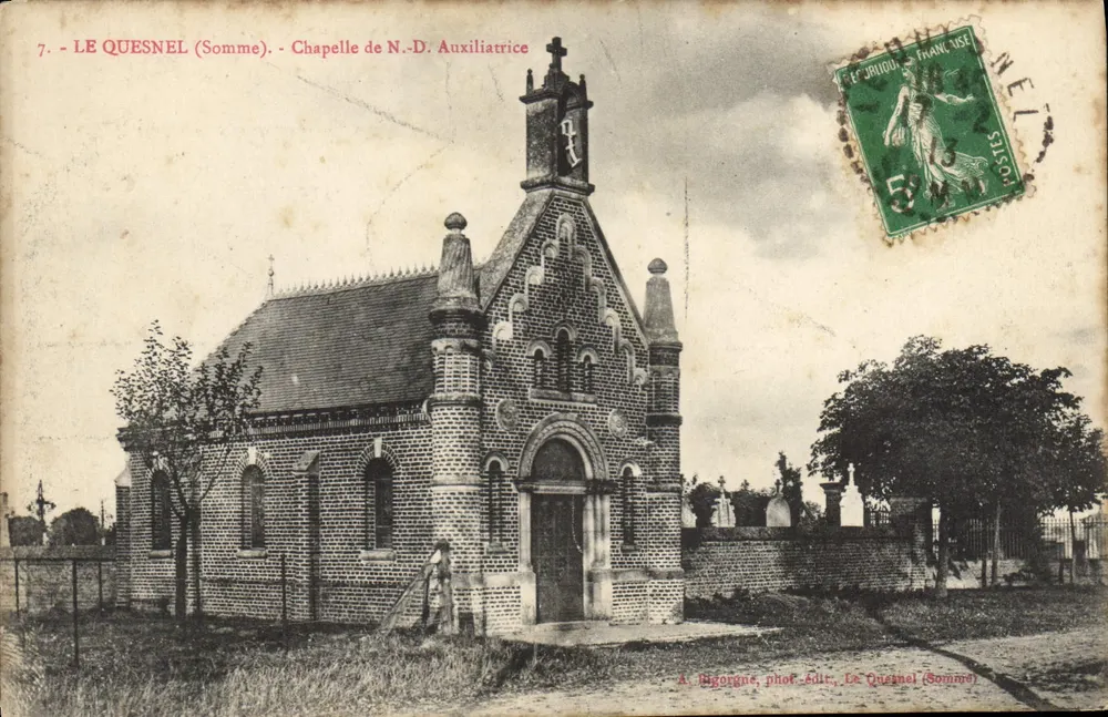 Le Quesnel (Somme) - Cappella di N.-D. Auxiliatrice — A. Rigorgne, fot. Édit. Le Quesnel (Somme) - Recto