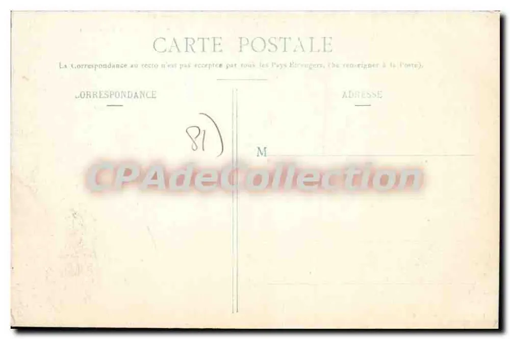 ALBI - Estátua de Lapérouse — F. Tranier, Livreiro, Albi, n° 1490 - Verso