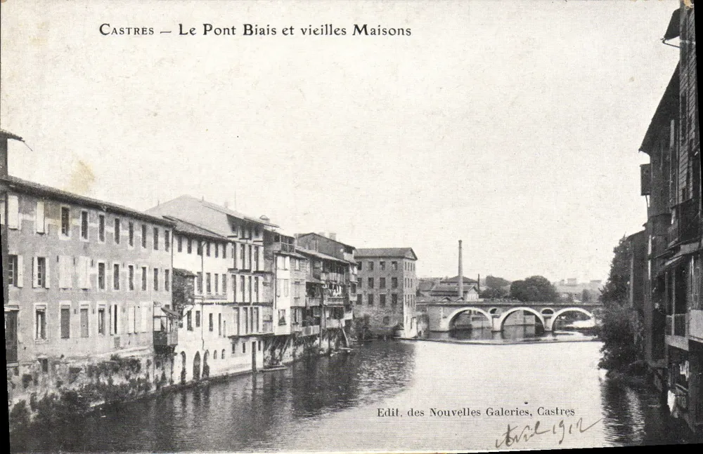 Castres — Der Biais-Brücke und alte Häuser — Edit. des Nouvelles Galeries, Castres - Vorderseite