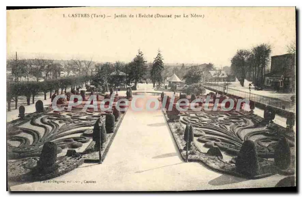 Castres (Tarn) — Garten des Bischofs (Gezeichnet von Le Nôtre) - Vorderseite