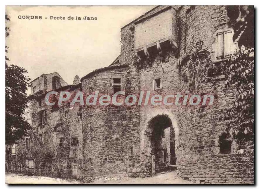 Cordes - Porta da Jane — editor CPAdeCollection, número de série não visível - Frente
