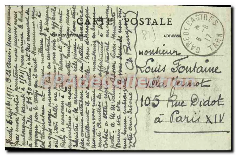 Le Sidobre, perto de CASTRES (Tarn) — Aglomeração da Fusarié — editor: C. Lévy, n° 70 - Verso