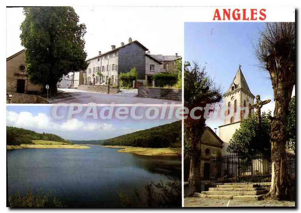 Angles (Tarn) — Blick auf die Stadt, Kirche und See — Éditions Méridionales - Vorderseite