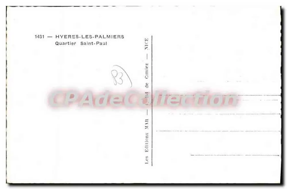 Hyères-les-Palmiers — Bairro de Saint-Paul — Edições MAR - Verso