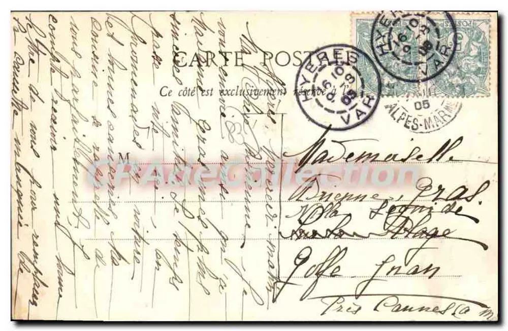 Hyères - Ansicht vom Weg nach Costebelle — Giletta-Ausgabe, Foto. Nice, n° 2698 - Rückseite