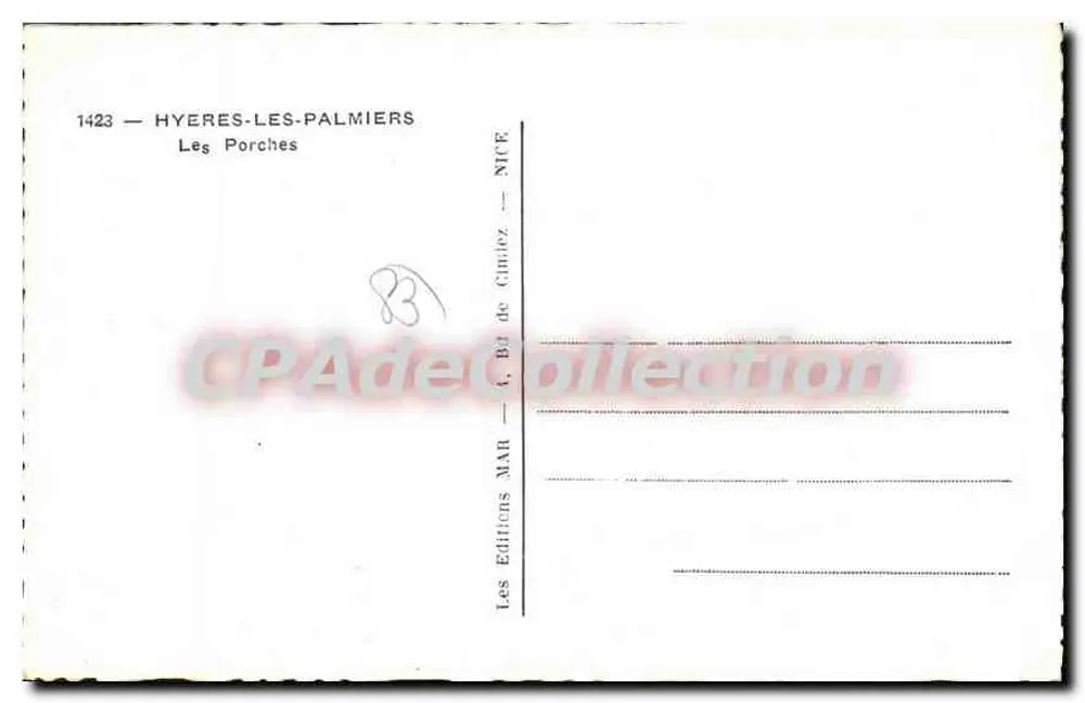 Les Porches — Hyères-les-Palmiers — Editions MAR - Rückseite