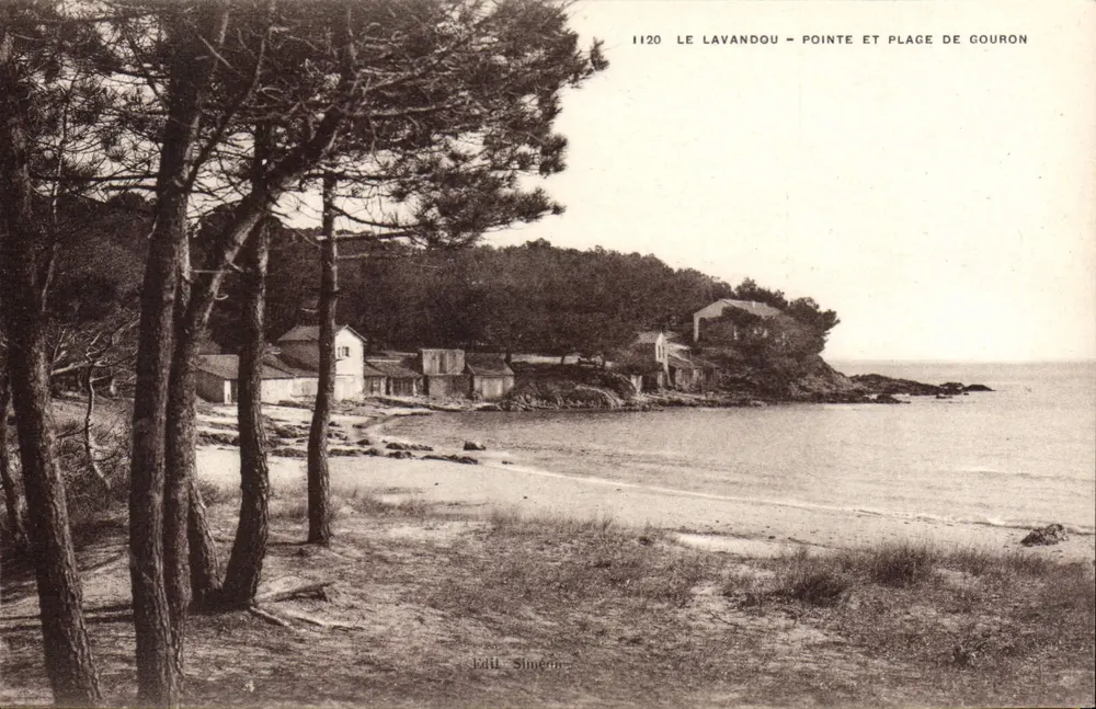 Le Lavandou - Ponta e praia de Gouron — Paul Siméon, editor n°1120 - Frente