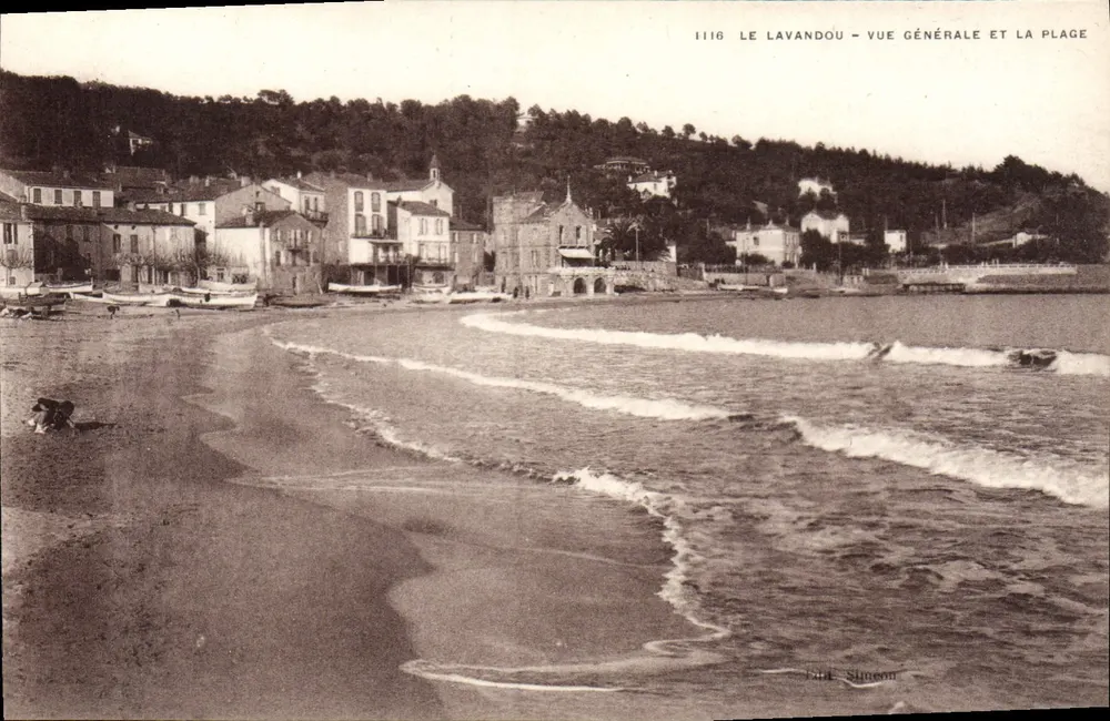 Le Lavandou — Vista geral e a praia — Édit. Sineon, n° 1116 - Frente