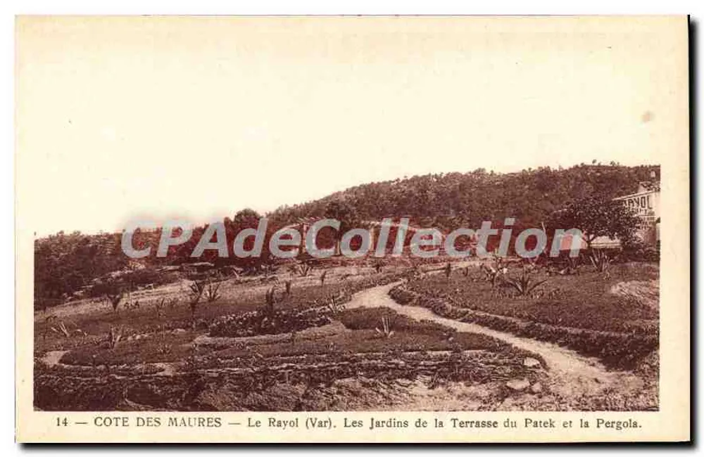 Côte des Maures — Le Rayol (Var). Die Terrassen-Gärten des Patek und die Pergola — A.D.I.A. Nice, n°14 - Vorderseite