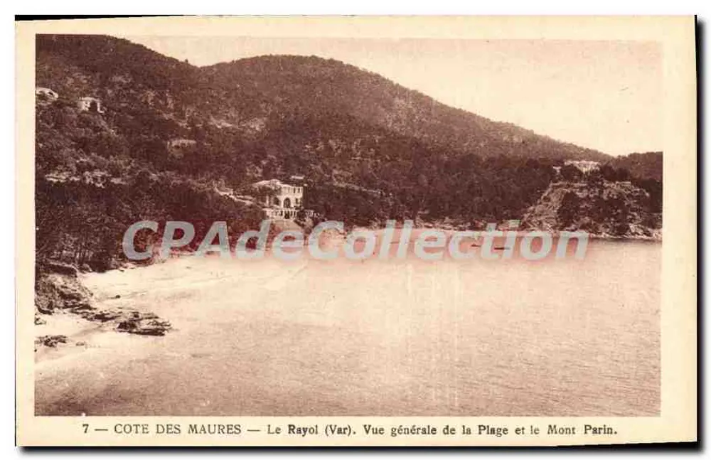 Côte des Maures — Le Rayol (Var) — Allgemeiner Blick auf den Strand und den Mont Parin — A.D.L.A. - Nice - Vorderseite