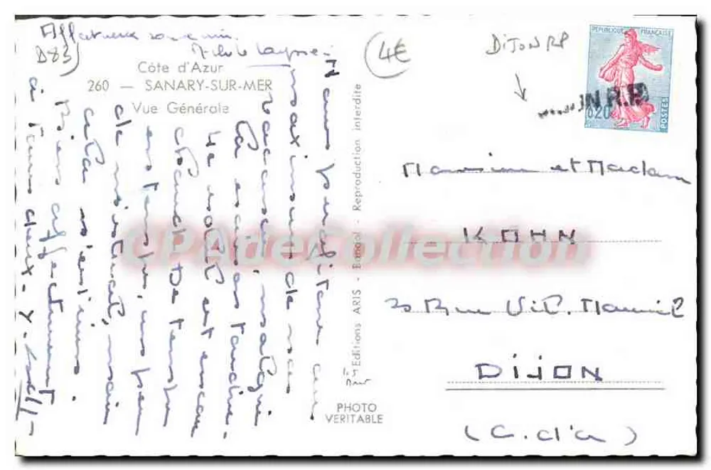 Sanary-sur-Mer — Vista Geral — Edições ARIS - Verso