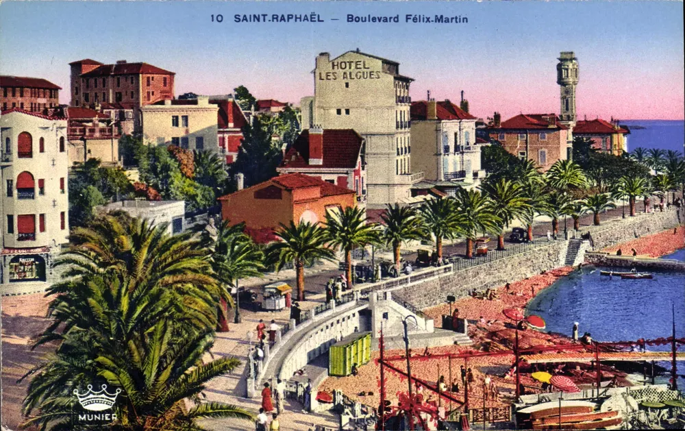 Saint-Raphaël — Boulevard Félix-Martin — Edições de Arte Munier, n°10 - Frente