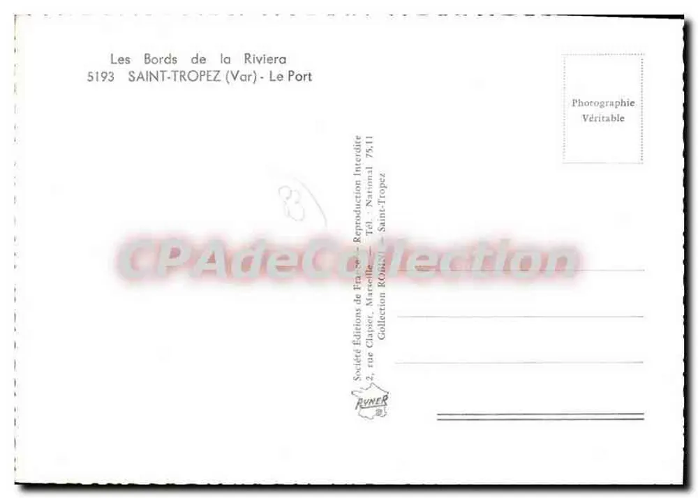 Saint-Tropez — O Porto — Sociedade Éditions de France - Verso