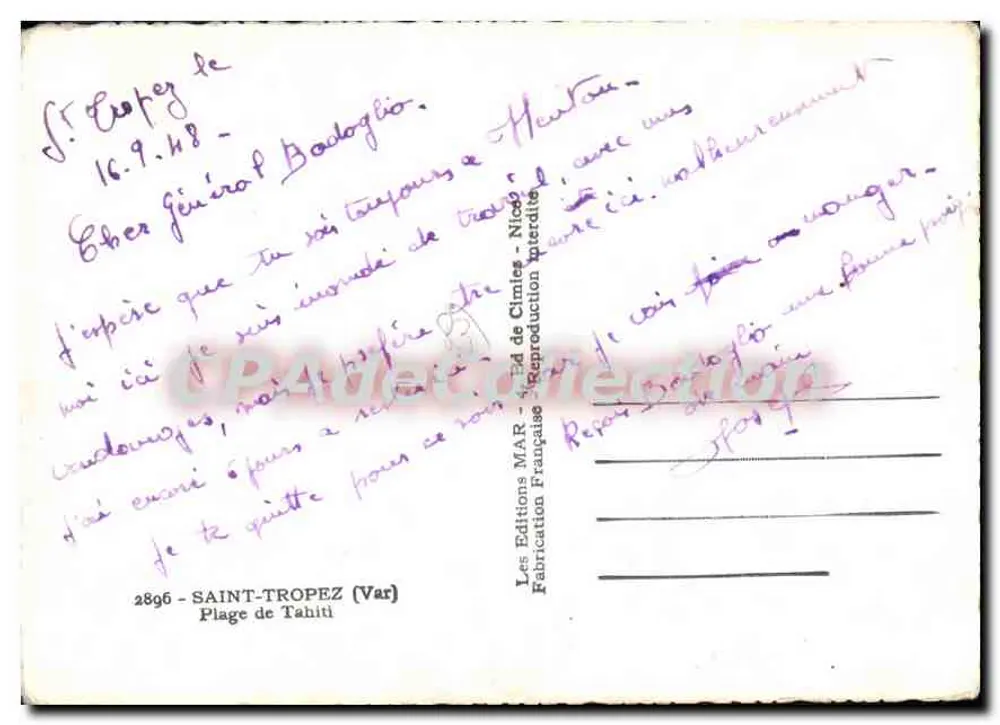 ताहिती के समुद्र तट - सेंट-ट्रोपेज (वार) - एडिशन्स मार - पीछे