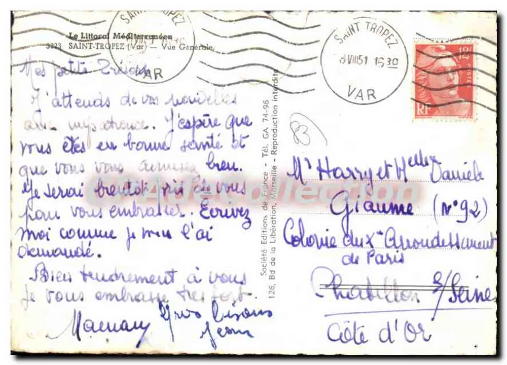 Saint-Tropez — Vista Geral — Ryner - Verso