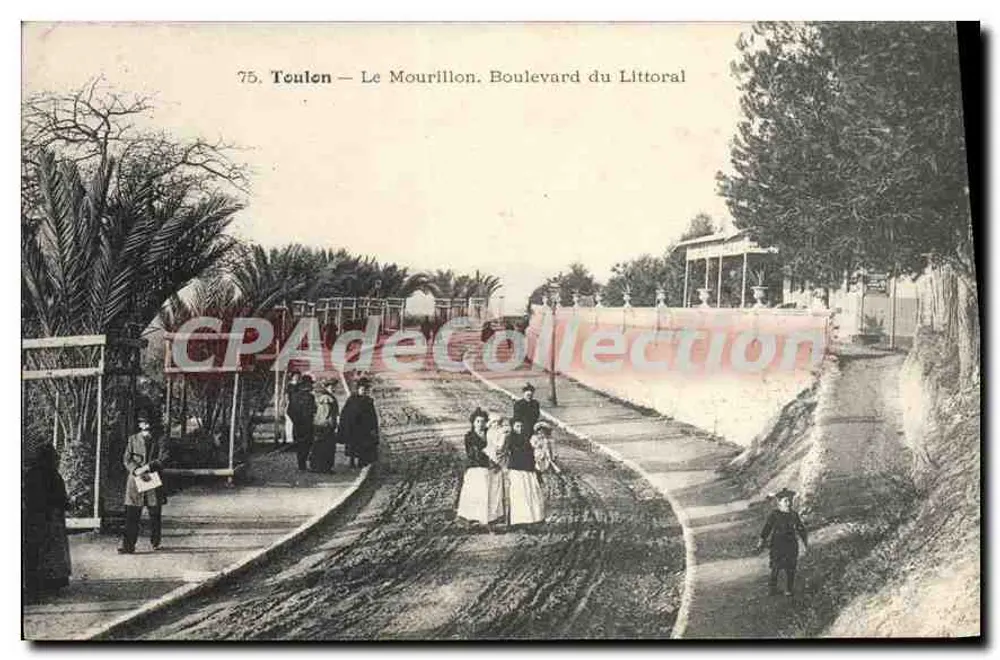 Toulon — Le Mourillon. Boulevard du Littoral — Vintage Postcard/Antike Ansichtskarte, n°75 - Vorderseite