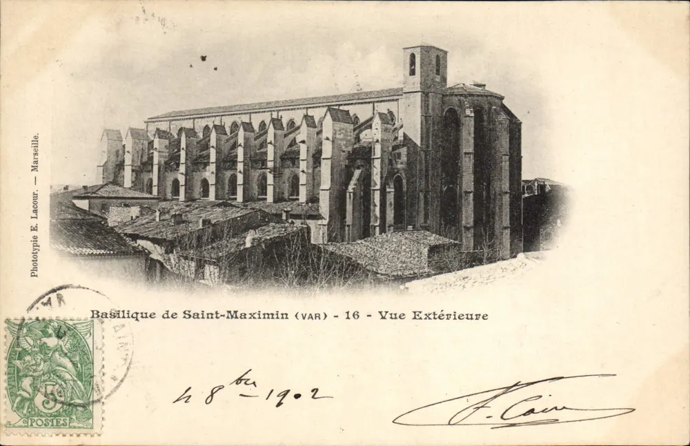 Basílica de São Maximino (Var) — Vista Externa — Fototipia E. Lacour, Marselha - Frente
