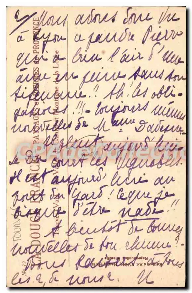 Ansicht des Loire-Berges — Verlag aus Toulouse, n° 732 - Rückseite