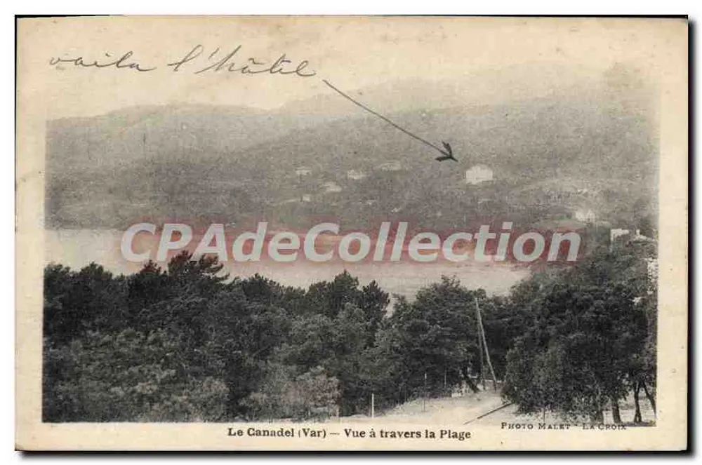 Le Canadel (Var) — Vista através da Praia — Foto Malet - La Croix - Frente