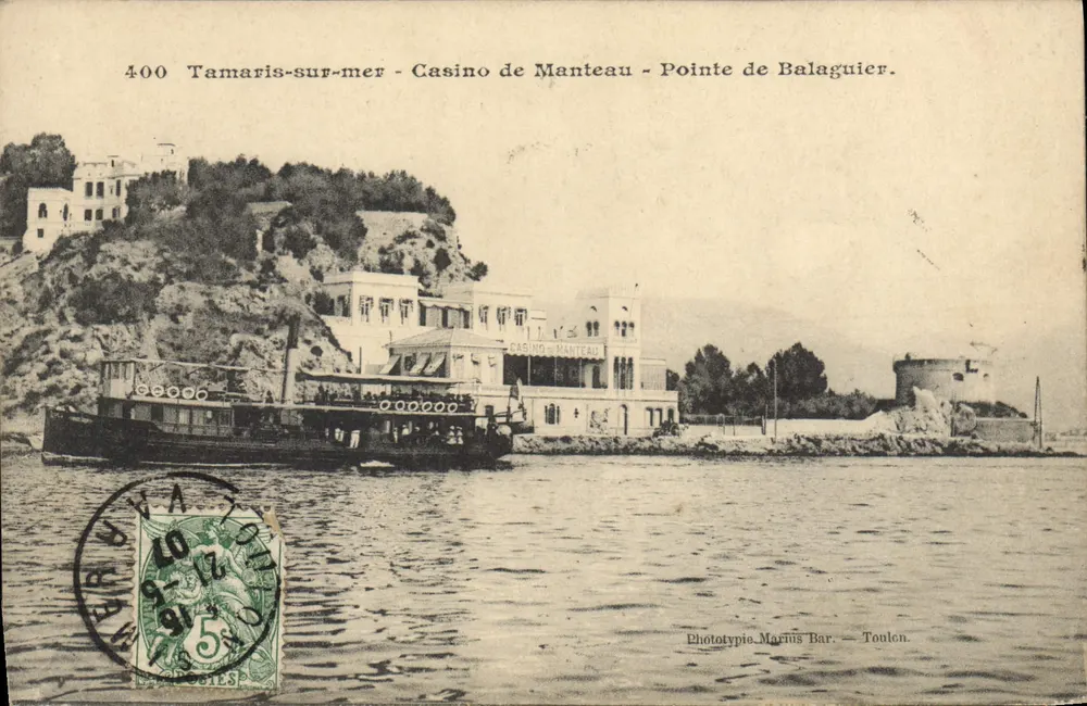 Tamaris-sur-mer - Casino de Manteau - Pointe de Balaguier — Phototypie Marius Bar, Toulon, n°400 - Vorderseite