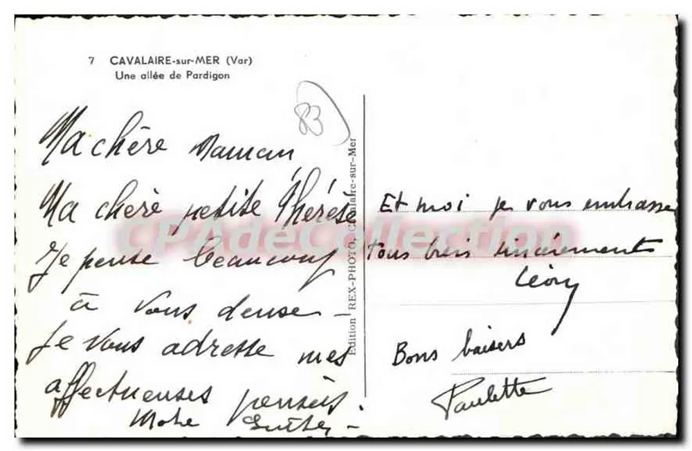Allée de Pardigon — Cavalaire-sur-Mer — Edição REX-Photo - Verso
