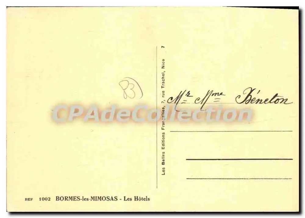 Bormes-les-Mimosas — Os Hotéis — As Belas Edições Francesas - Verso