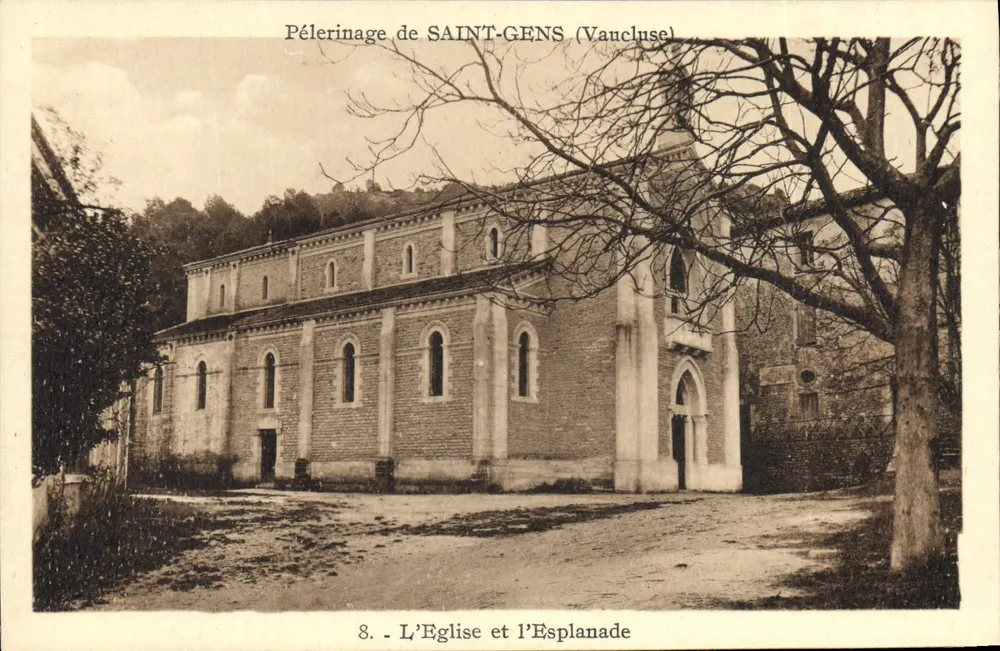 Pilgerung von SAINT-GENS (Vaucluse) — Die Kirche und die Esplanade — Imp. Bonne Presse da Midi, Vaison - Vorderseite