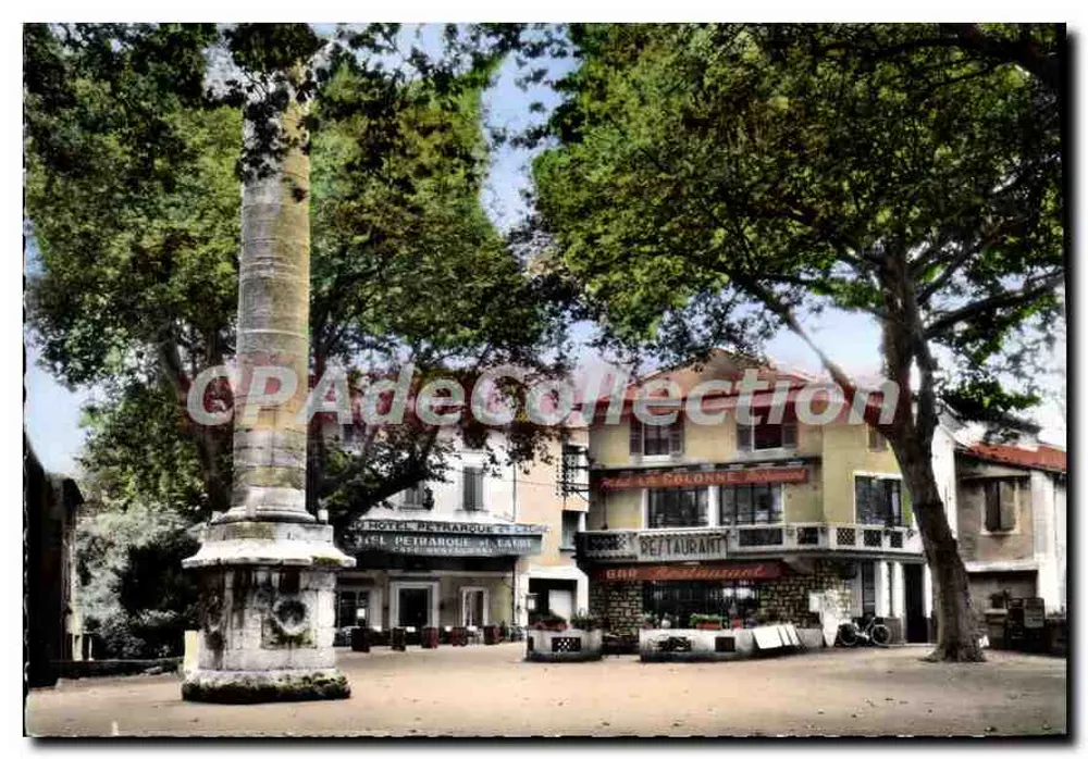 Fontaine de Vaucluse — Die Säule und die Hotels — Ausgabe J. Cellard, Bron - Vorderseite