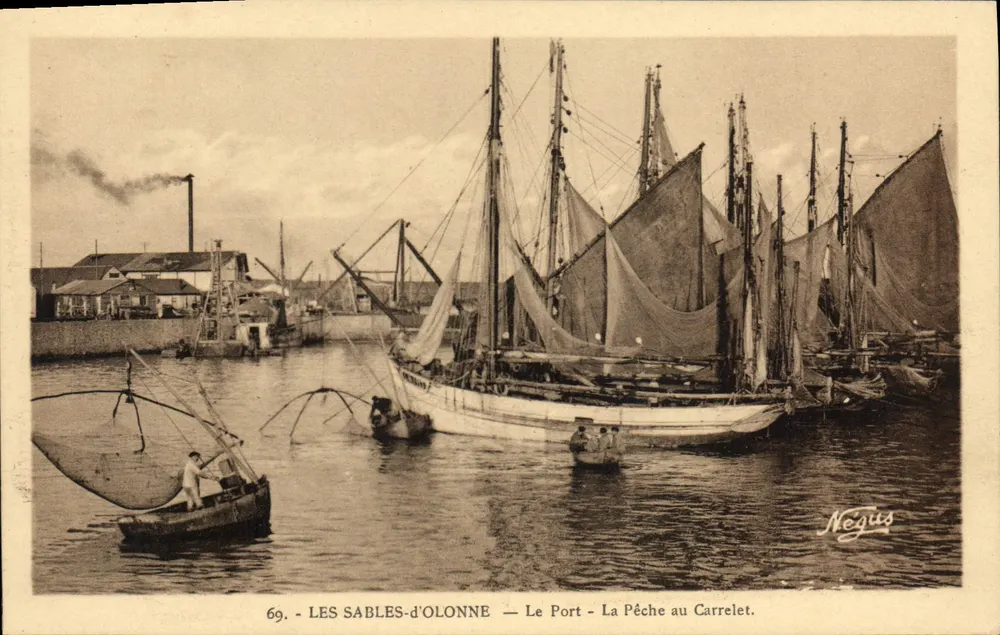 Les Sables-d'Olonne — Der Hafen — Fischen mit dem Carrelet — Négus, n°69 - Vorderseite