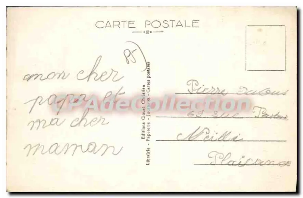 Saint-Gille (Vendée) — Um canto da Praia — Edições Clouté-Christiaan - Verso