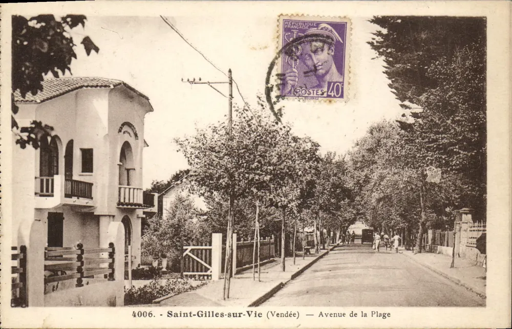 Saint-Gilles-sur-Vie (Vendée) — Avenue de la Plage — Phototypie Jenly-Poupin - Vorderseite