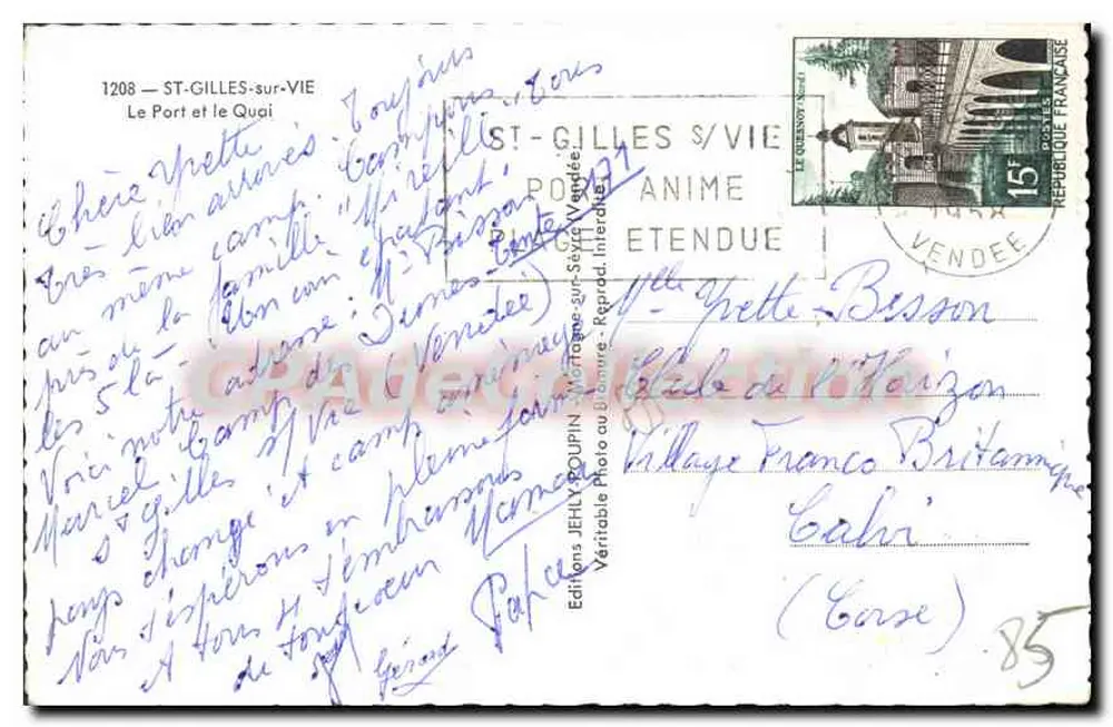 St-Gilles-sur-Vie — Der Hafen und der Kai — Editions Jehly Roupin - Rückseite