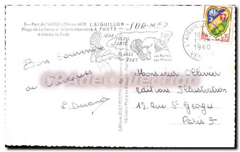 Aiguillon-sur-Mer — Hafen, Strand und Wald — Editions JENLY - Rückseite