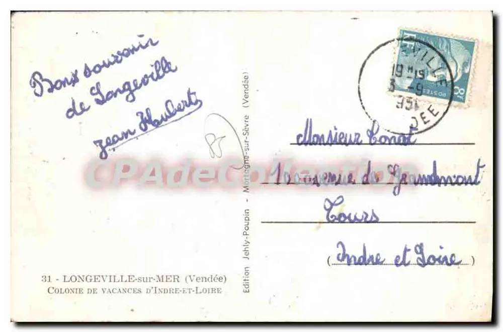Urlaubskolonie Longeville-sur-Mer — Ansicht der Gebäude — Edition JELLY, n°31 - Rückseite