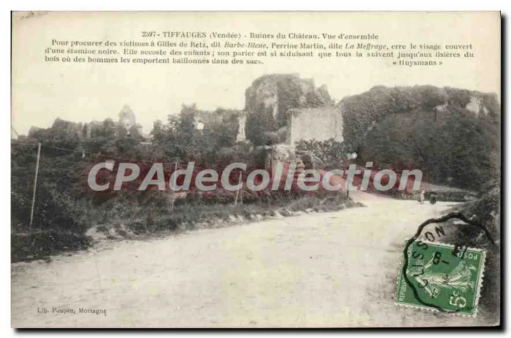 Tiffauges (Vendée) - Ruinen des Schlosses, Überblick — Lib. Poupin, Mortagne - Vorderseite