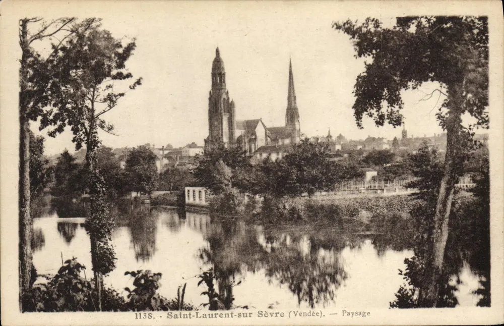 Saint-Laurent-sur-Sèvre (Vendée) — Pejzaż — Fototyp Jethly-Roupin, Mortagne - Awers