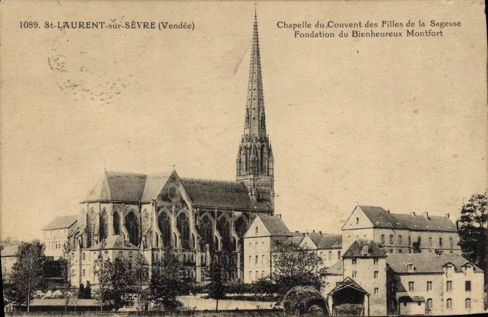 St-Laurent-sur-Sèvre (Vendée) — Kapelle des Konvents der Töchter der Weisheit, gegründet vom Seligen Montfort — Druck Delaunay, Nr. 1089 - Vorderseite