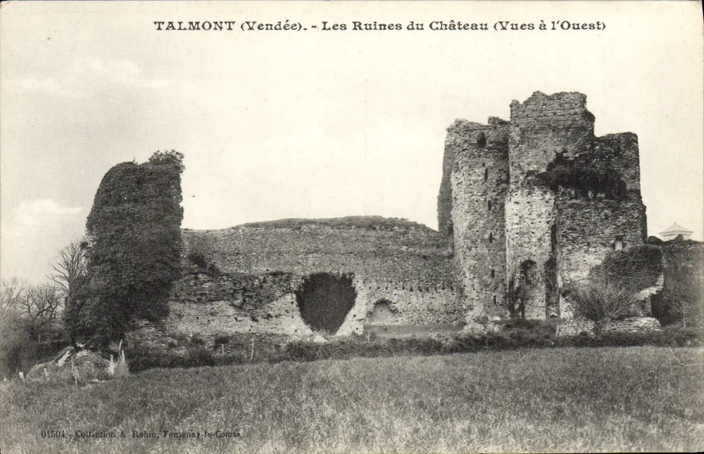 Talmont (Vendée) — As Ruínas do Castelo (Vistas a Oeste) — Coleção A. Rohin, Fontenay-le-Comte - Frente