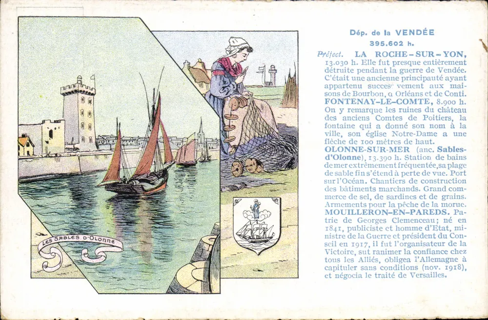 Les Sables d'Olonne — Ansicht des Hafens mit Booten — Sonderausgabe Valda Pastilles - Vorderseite
