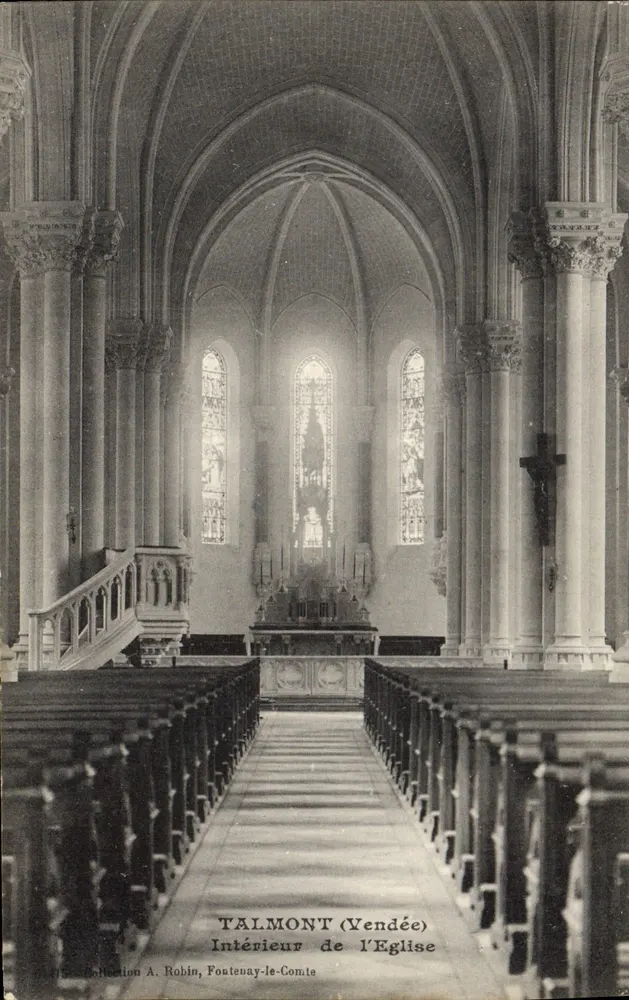 Talmont (Vendée) — Interior da Igreja — Coleção A. Robin, Fontenay-le-Comte - Frente