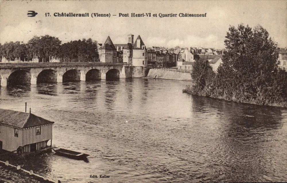 Châtellerault (Vienne) — Ponte Henri-IV e Bairro Châteauneuf — Edit. Keller - Frente