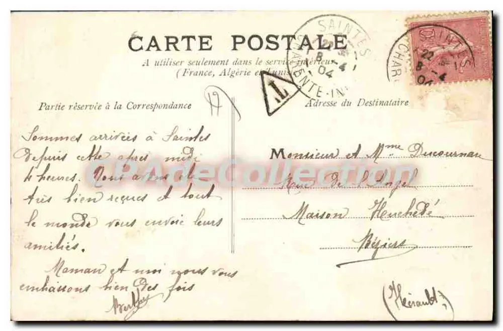 Saintes — O Ponte — editor não identificado, número de série não visível - Verso